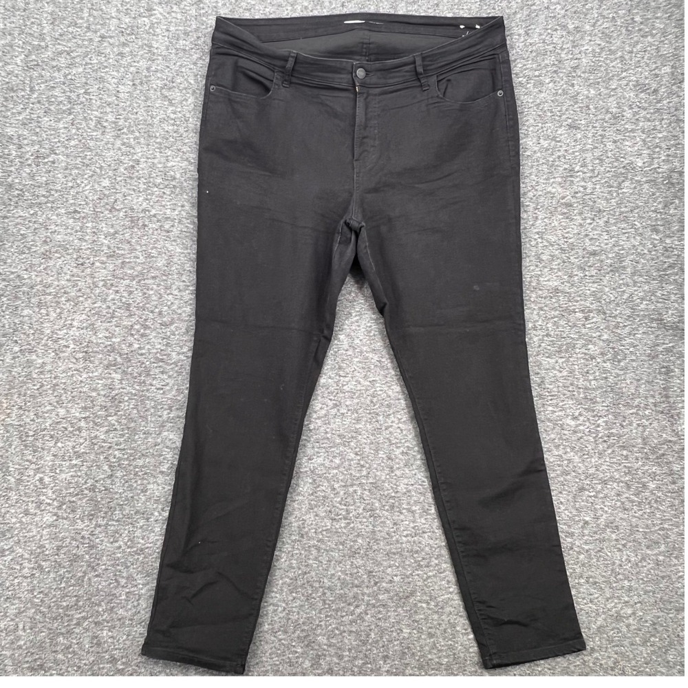Old Navy Super Skinny Jeans Womens 16 Black Stretch Denim Mid Rise Pants‎